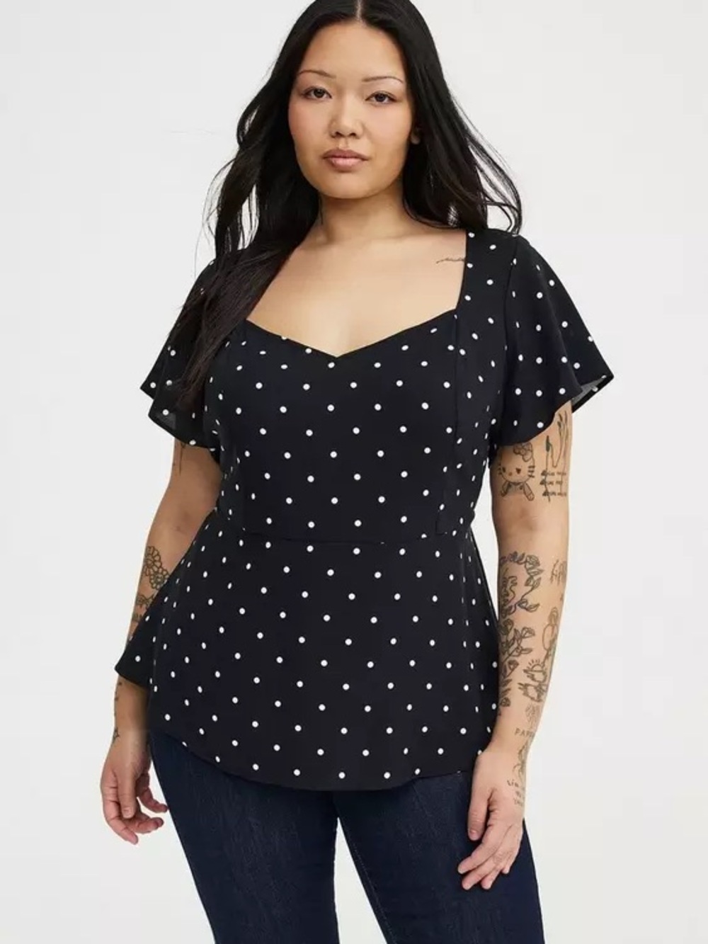 Torrid Sweetheart Flutter Sleeve Peplum Top